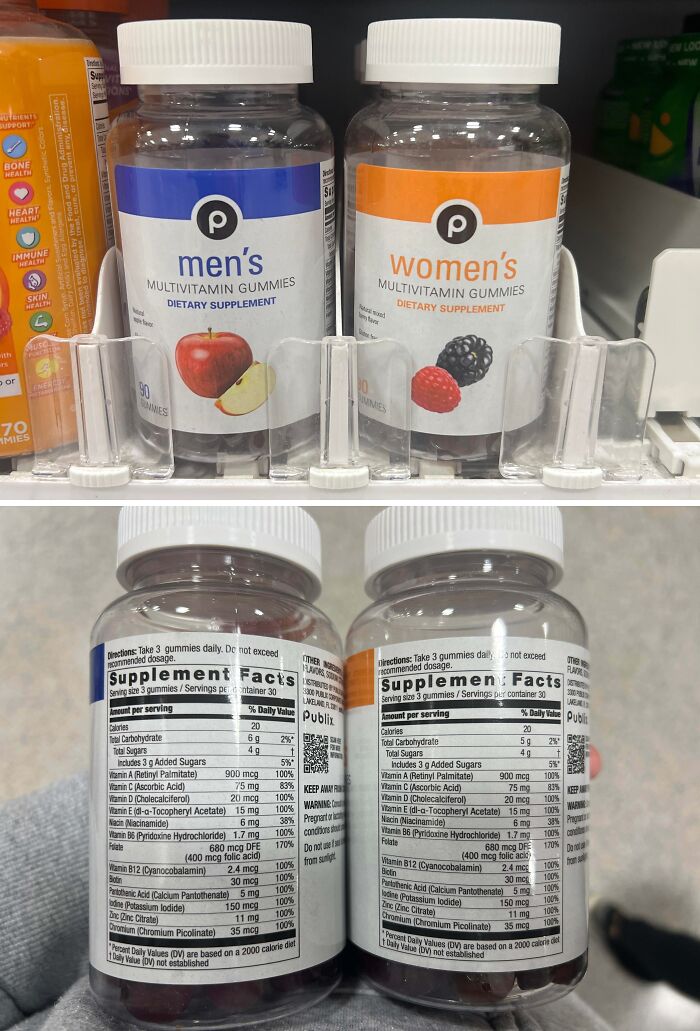 Same Multivitamin at Publix Costs $1 More for Women. Why Though?