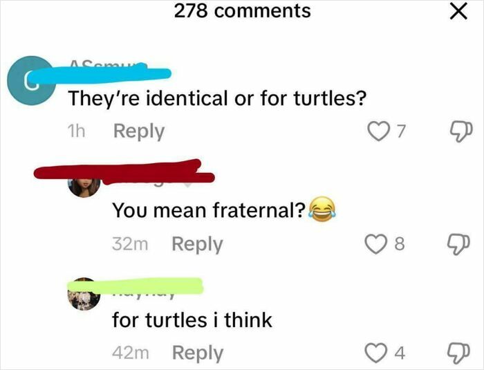 They're Identical Or For Turtles? Say What?