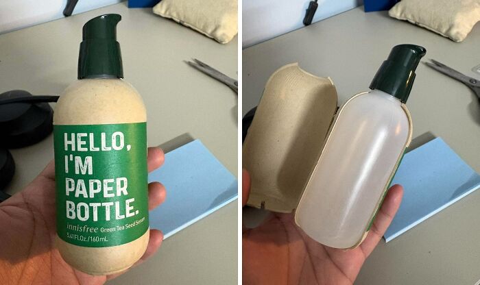 This "Sustainable Paper Bottle" Is Actually Plastic. Sneaky!