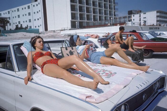 1967 Daytona Beach: Hood Sunbathers