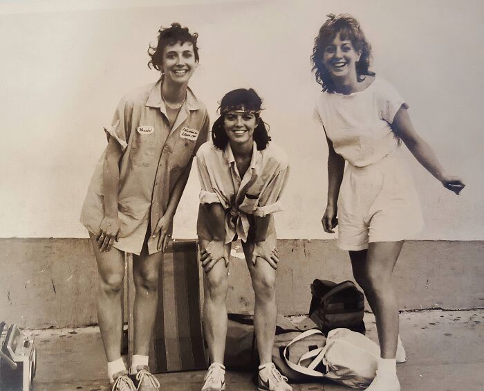 Mom and Friends Rock the Boombox in Bahamas, 1983