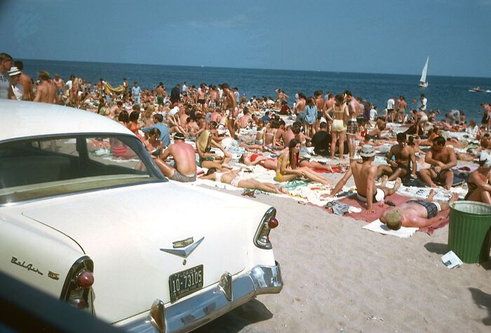 1950s Beach Crowd: When Spring Break Was Classic