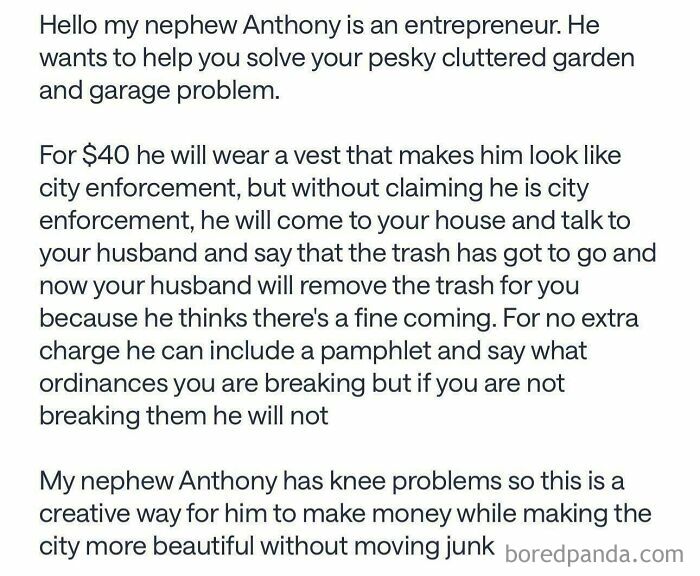 Impersonating Code Enforcement... For 40 Bucks!