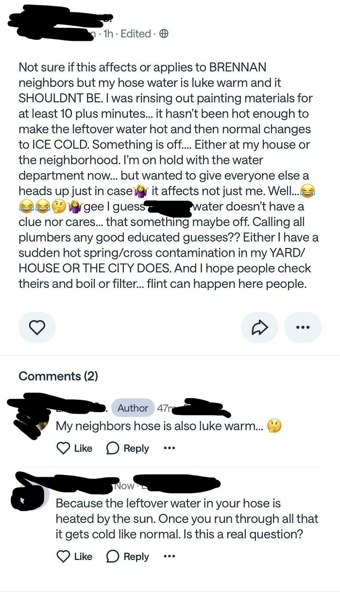 Hot Water Hose? Not Caring, Says Water Company