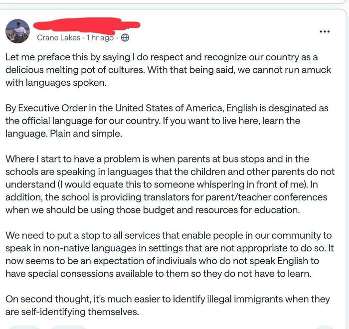 "By Executive Order English Is The Official Language" Rant