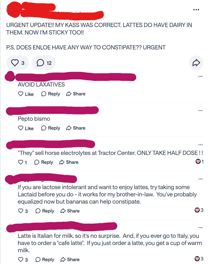 Breaking News: Lattes Contain Dairy!