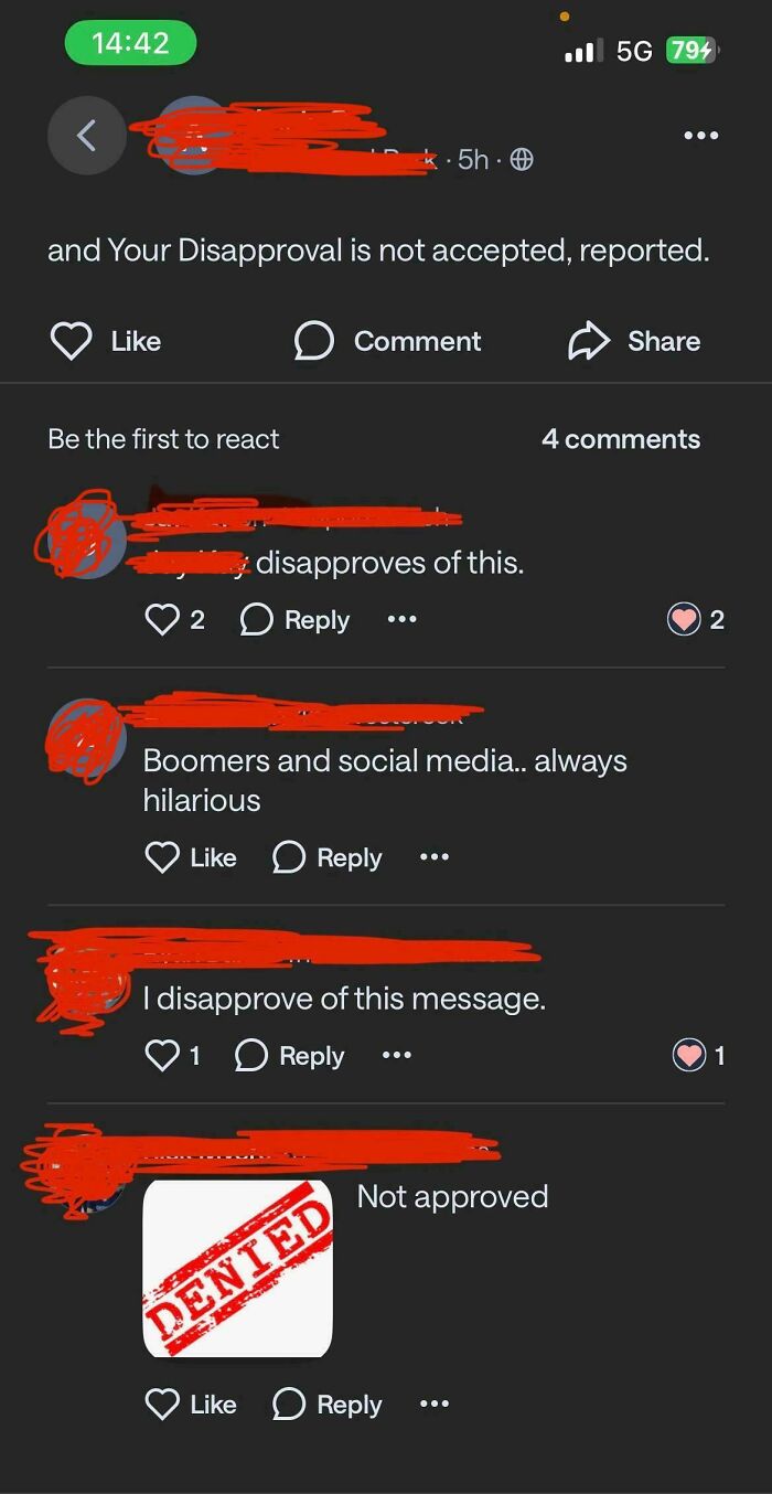 Reported Just For Not Approving!