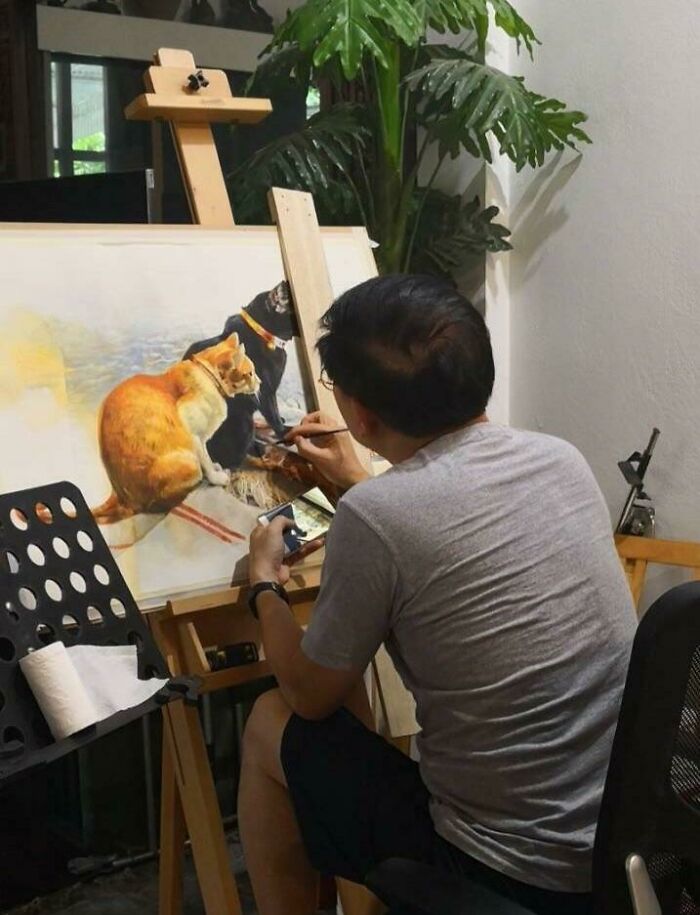 He Said “No Cats”! Then Painted Them For Home Decor