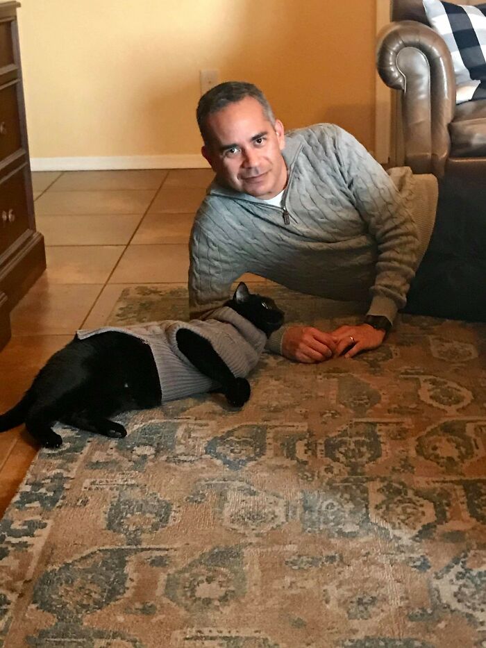 Never Wanted Pets, Now Has Matching Sweaters With The Dog