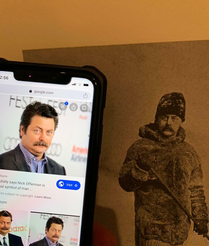 Caught: Nick Offerman Time Traveling in a Museum