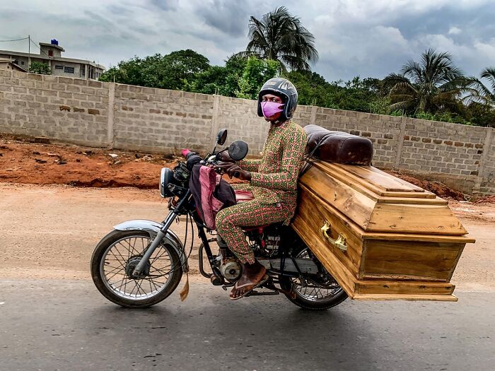 Coffin on a Motorcycle? Only in Benin!