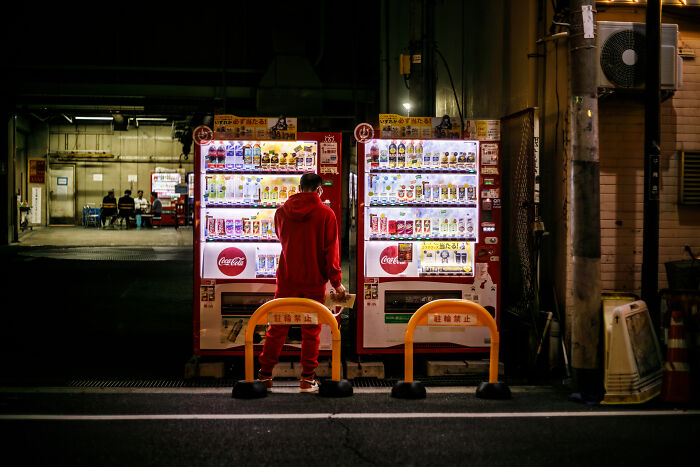 Nighttime Vending Machine Vibes In Osaka