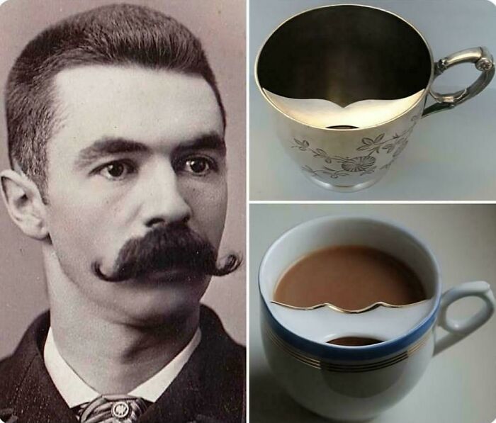 Victorian Gentlemen Used Special Teacups To Keep Their Mustaches Dry While Dunking In Tea