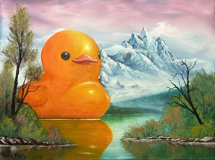 Bob Ross Meets Giant Mountain Duck