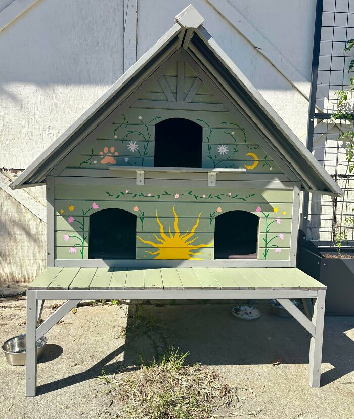 Painted A Cat House For The Local Cute Stray Crew