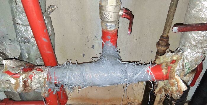 Slow Leak On Water Pipe? Paint and Burlap To The Rescue