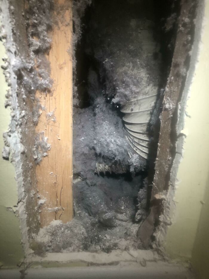 Just Bought My First House. Dryer Hose Connected... To Nothing