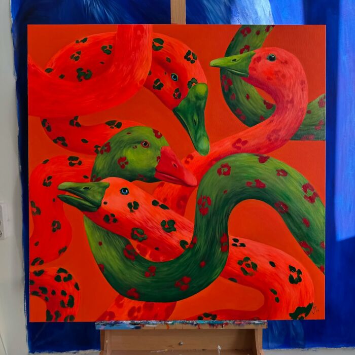 Yep, These Geese Got Stripped, Spotted, And Seriously Jazzed Up!