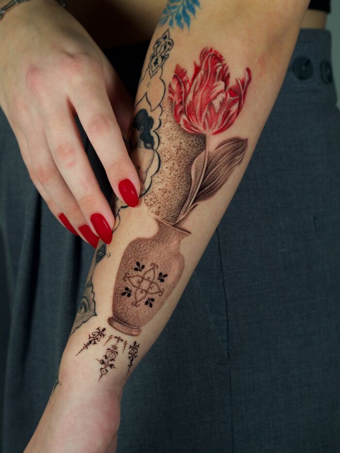 The Crimson Tulip And The Vase