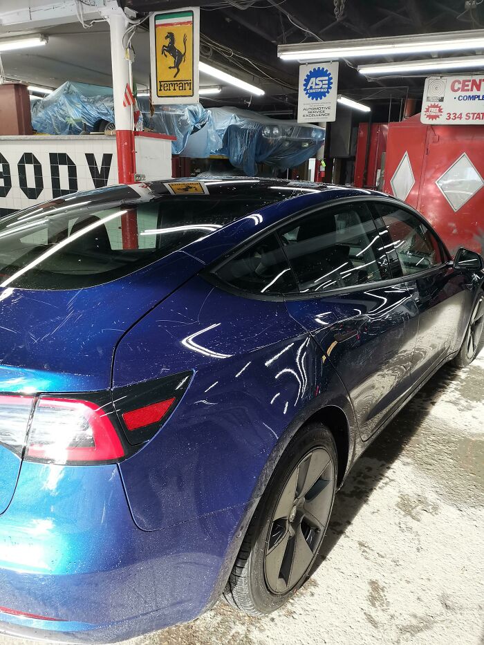 Snow Shoveling Fail on a Brand New Tesla