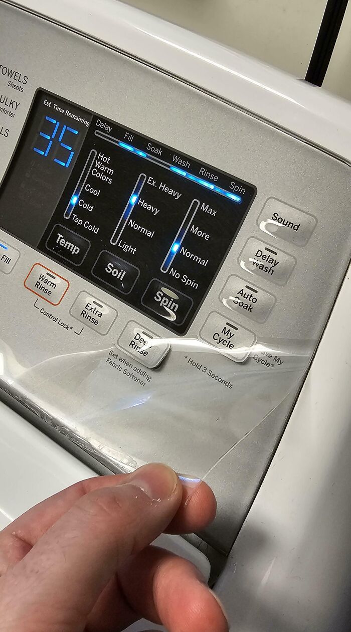 That Plastic on the Washer Isn’t a Protective Film, Whoops