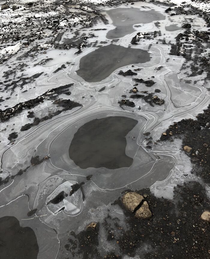 Backyard Frozen Puddle or Aerial Landscape?