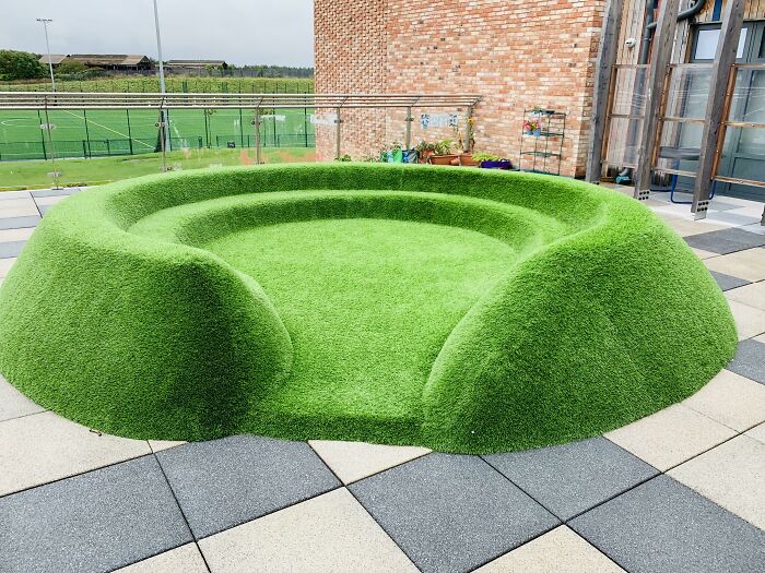 Artificial Grass Seat? Photoshop? Nope!