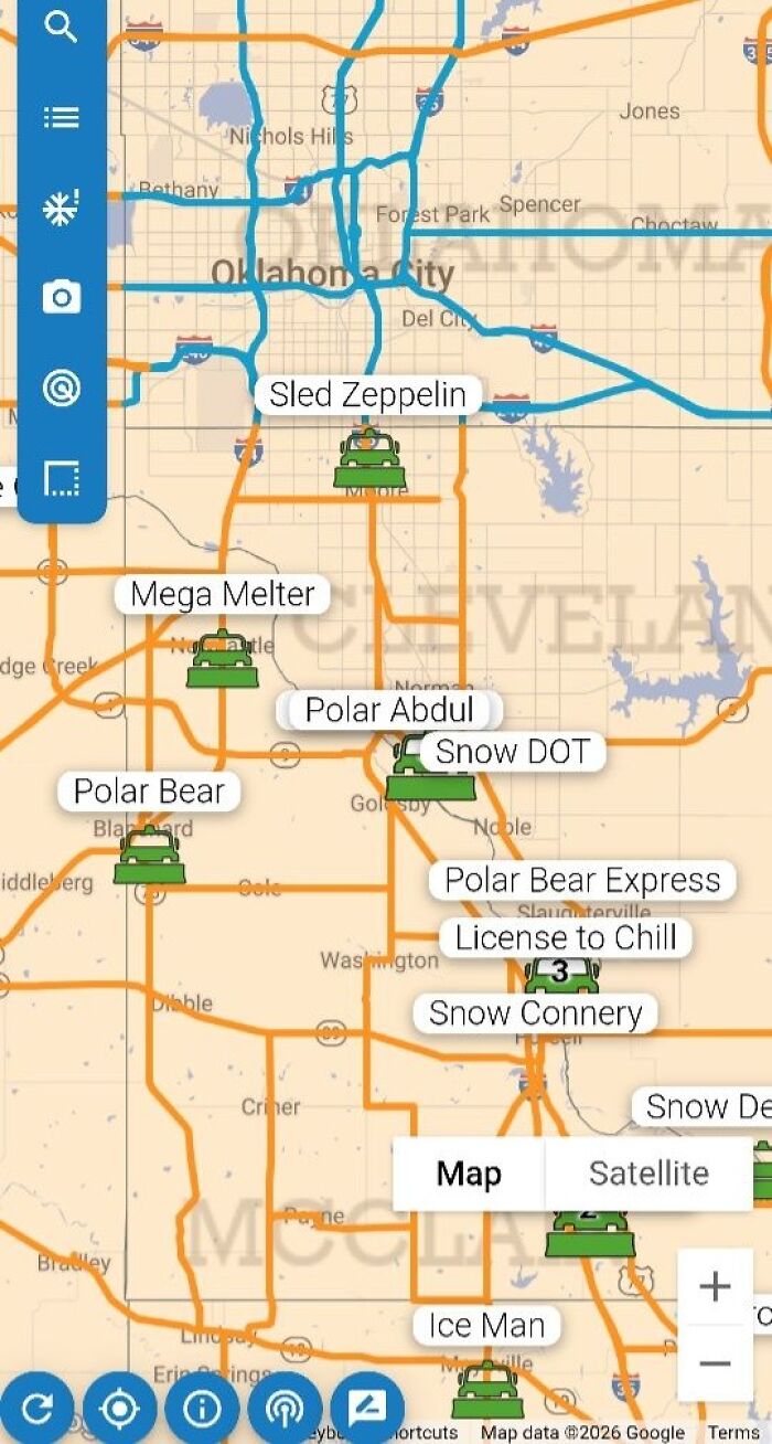 Oklahoma’s Snowplow Tracker Is Basically the Ultimate Roadside Reality Show