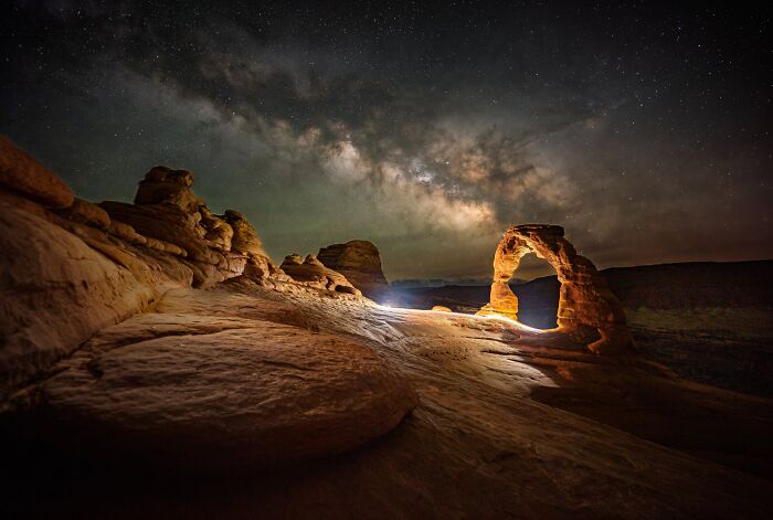 Night World Finalist: Delicate Arch And Milky Way by Harald Weinkum