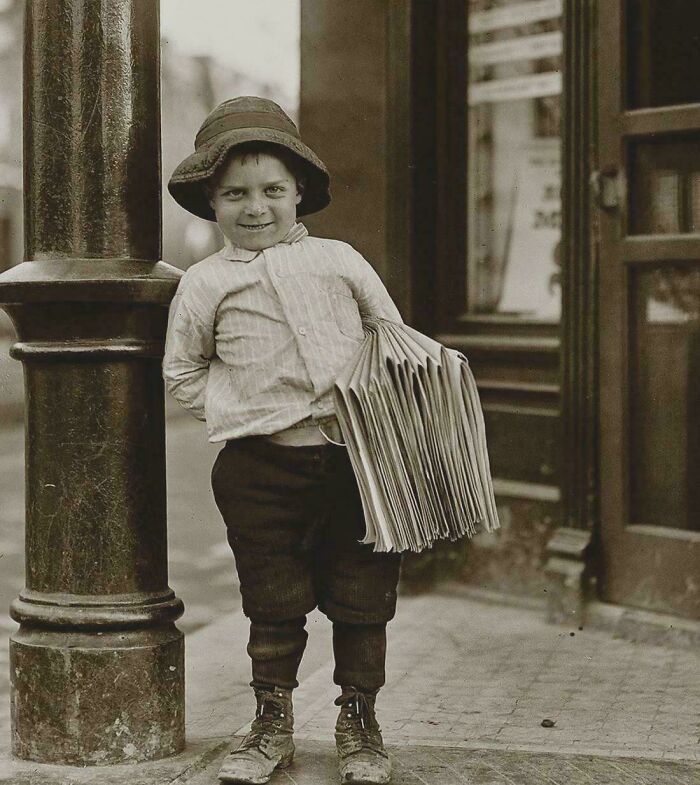 Kid Bossing the Paper Route: 6-Year-Old Paperboy (1910)