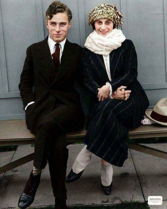Charlie Chaplin and Anna Pavlova Hanging Out, 1922