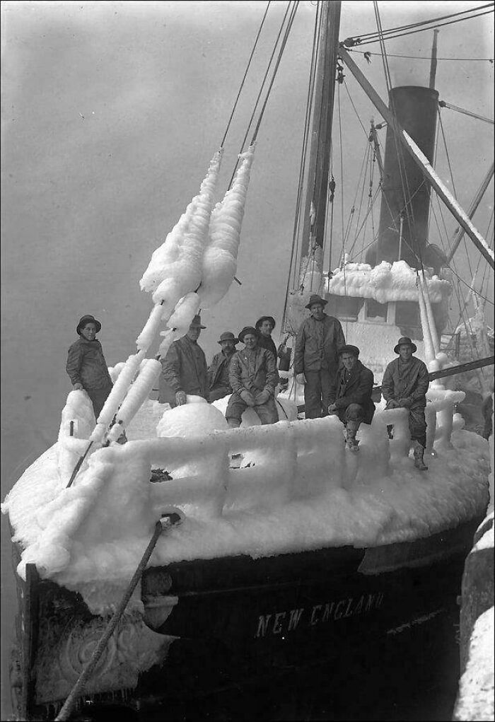 Fishing Boat Frozen Solid in British Columbia, 1916