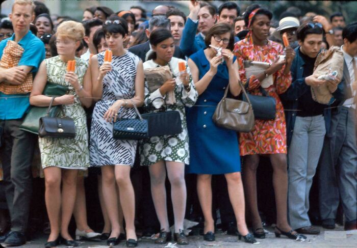 Crowd Mourns at Kennedy Funeral Parade, June 8, 1968