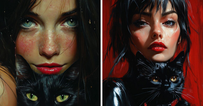 Check Out These Mind-Bending Human-Cat Portraits That Blur the Lines!