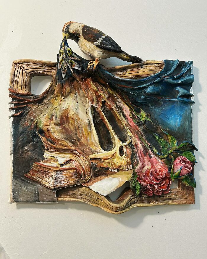 Death Mask With Sparrow: Dark Yet Charming