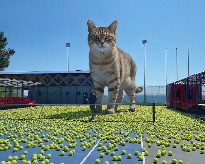 Giant Cats Take Over! Photoshop Magic That’ll Make You Smile