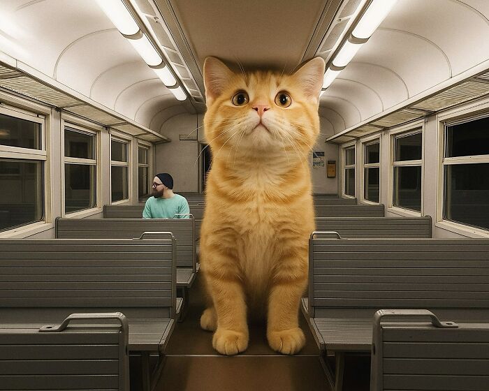 Giant Cats Take Over! Photoshop Magic That’ll Make You Smile