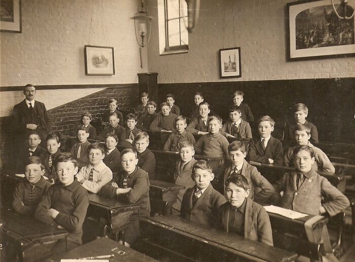 School Days In England, Boys and Teacher, 1920s