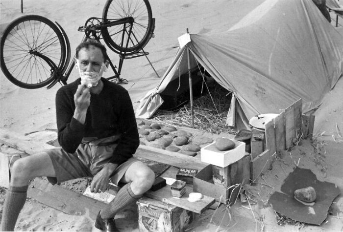 Camping Groom’s Morning Routine, England 1925-1935