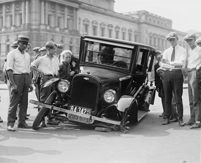 Dramatic Auto Crash Scene, USA, 1923