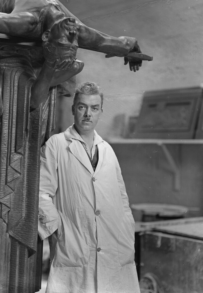 Sculptor Rayner Hoff Posing Like A Boss, Sydney 1923-24
