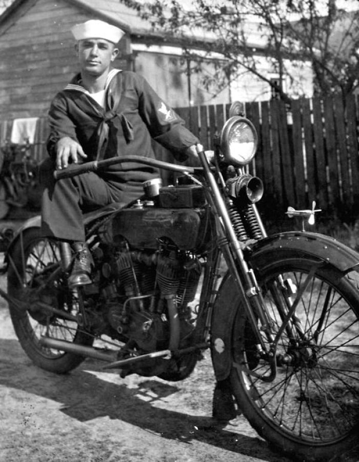 Luther Coleman and His Harley, Florida 1925