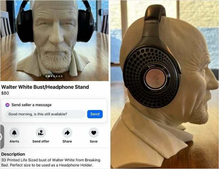 Walter White Bust That Doubles as a Headphone Stand ($80)
