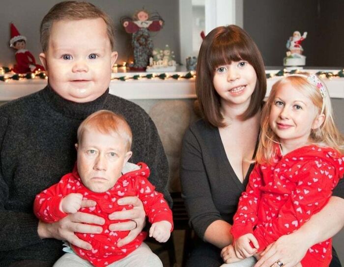 Wife Wanted Christmas Family Portrait—Got This Instead (Face Swap!)