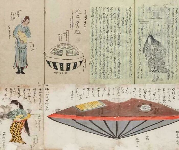 A 200-Year-Old Japanese UFO Picture Featuring A Mysterious Lady With A Box