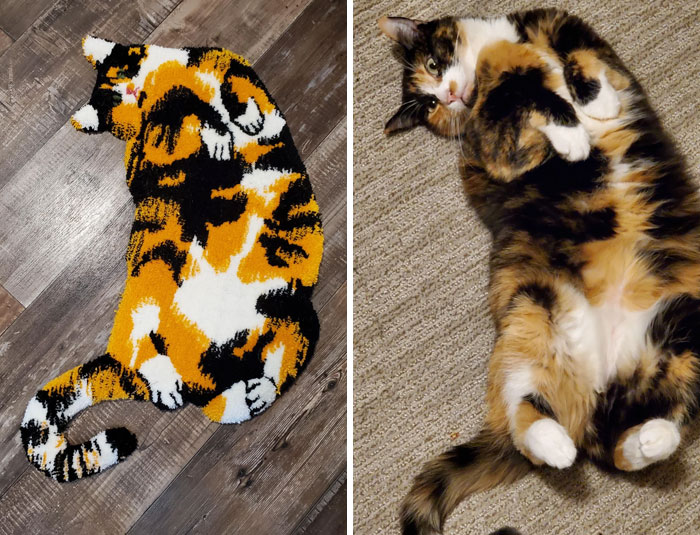 Made a Rug of My Cat That’s Both Adorable and a Bit Derpy