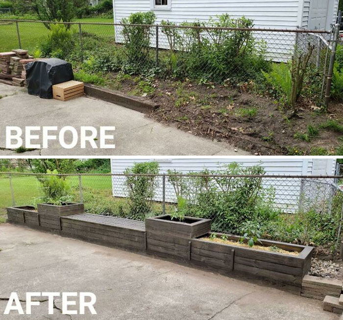 Transformed an Ugly Spot Into a Huge Planter—Goodbye, Eyesore!