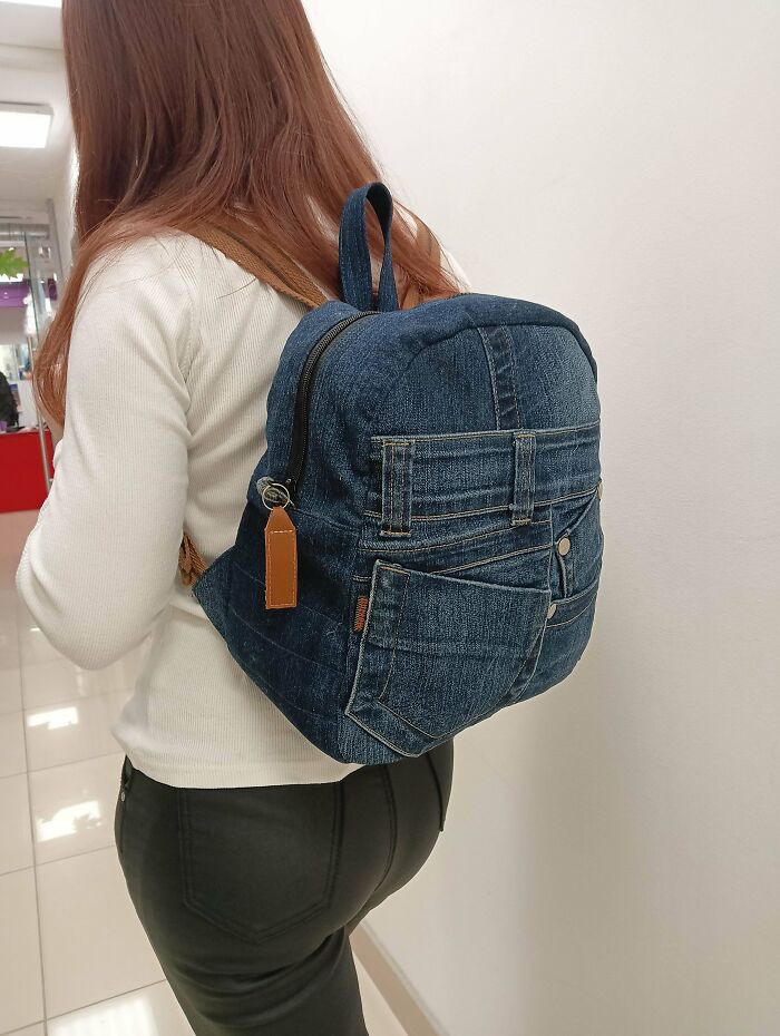 Made a Backpack Out of Old Jeans—Recycling Meets Style