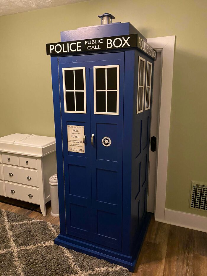 Dad Made a Tardis Wardrobe for Our Nursery—Yes, It’s Bigger on the Inside!