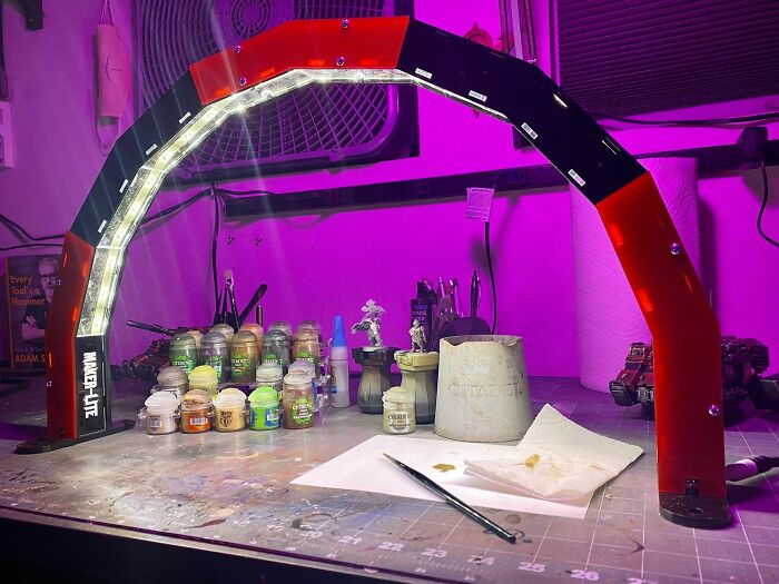 Designed an Arch Light for My Paint Station Because Lighting Matters